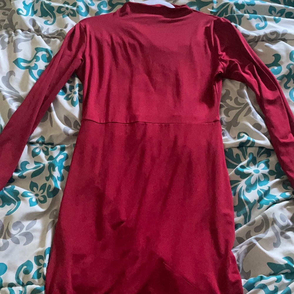 Long sleeve high neck ; red dress. Size large